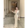 Celebrity Temperament French High-end Dress Dress Sexy Pure Lust Spice Girl Lace Fishtail Hip Dress Women