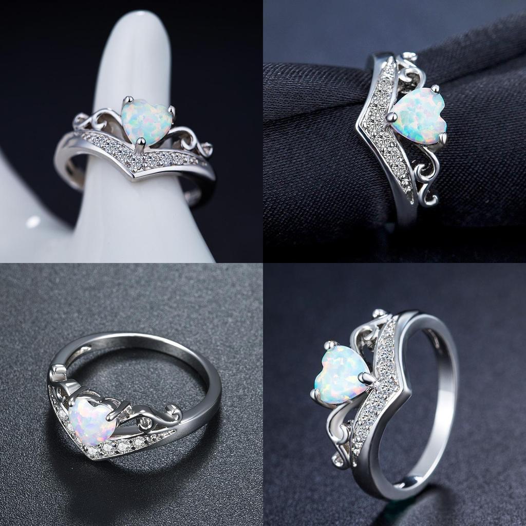 Creative European American Female Fashion Jewelry Heart-shaped Copper Ring Cy107