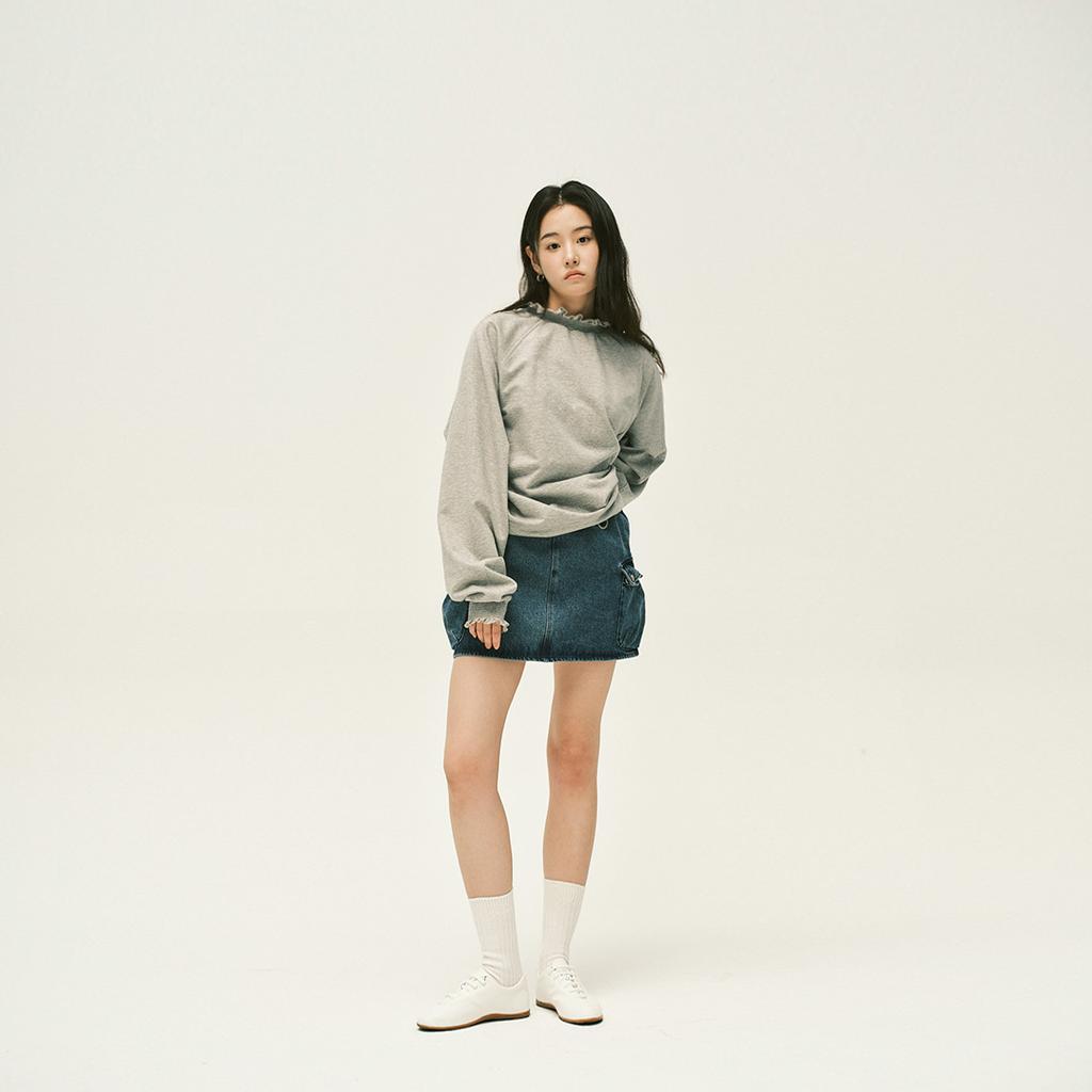 LEJU Denim Cargo Skirt - Blue