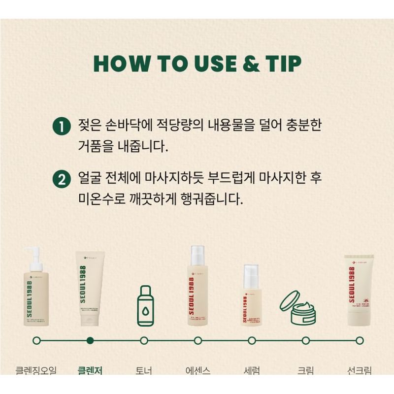 KSECRET - SEOUL 1988 Cleansing Foam : Pine Cica 1% + Probiotics