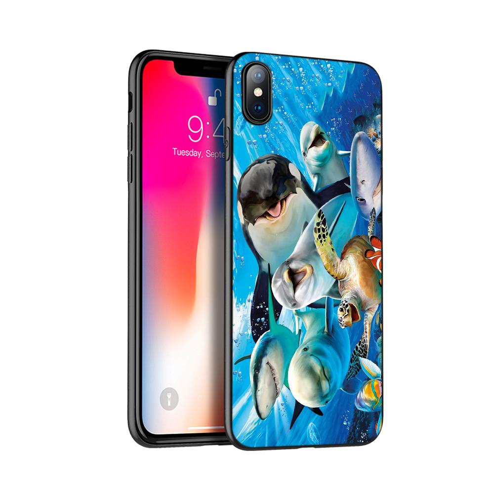 

Черный чехол из ТПУ для iPhone 5 5s SE 2020 6 6s 7 8 plus x 10 чехол для iPhone XR XS 11 pro MAX ocean dolphin Dance Jumping iphone 7