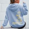 Ladies Spring Autumn Casual Sports Hooded Long Sleeve Big Pocket Letter Printed Pullover Hoodies Sweatshirt Top