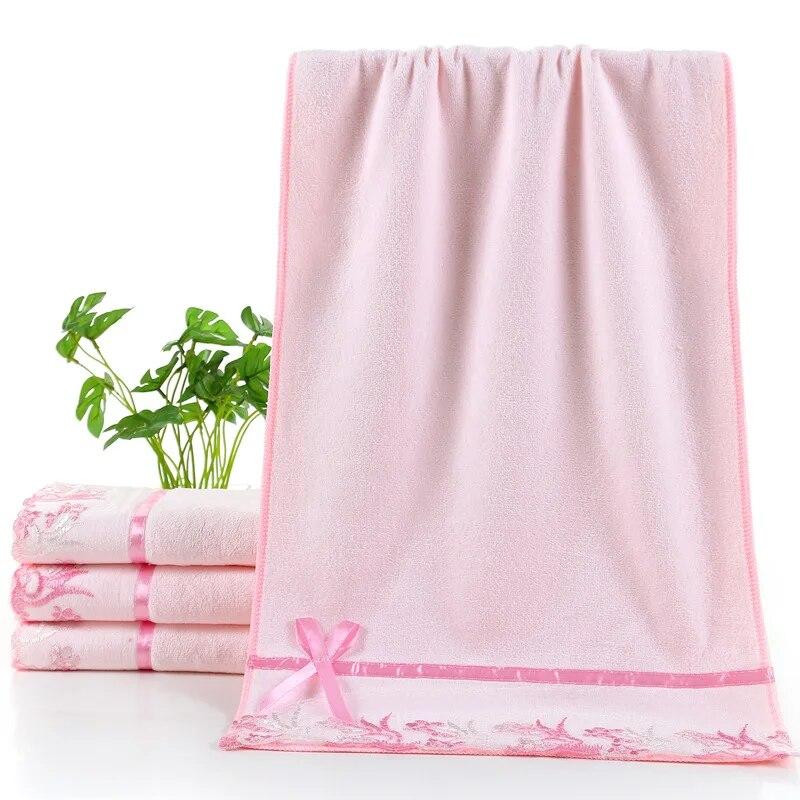4 Pieces/set of Towel Bath Towel Set Microfiber Lace Embroidery Soft and Absorbent Adult Men and Women