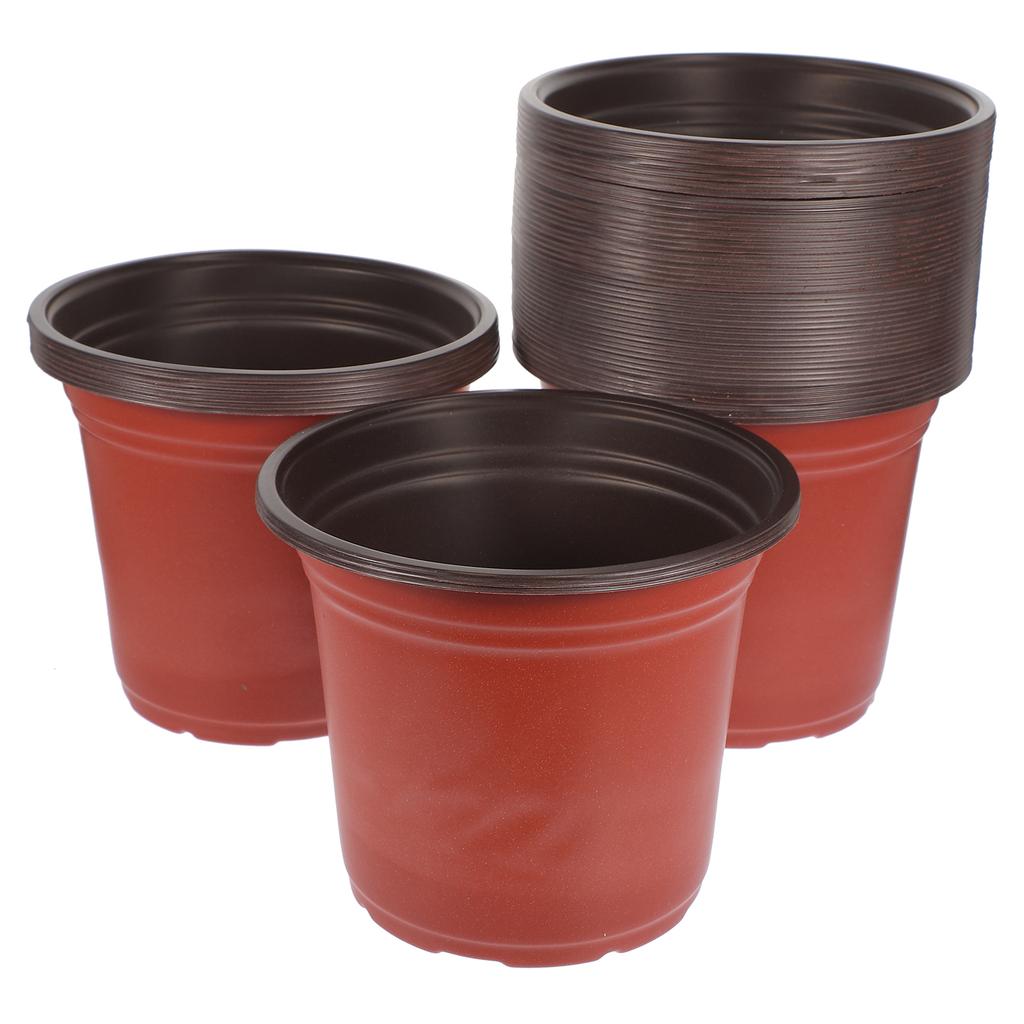 50 Pcs Large Plastic Flower Pots Seedling Starter Nursery Planter Containers Succulent Potting Garden Supplies Durable PP