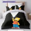 Bart Simpson The Simpsons Pattern Bedding Home Decoration Birthday Gift ( 1 Duvet Cover + 2 Pillowcase, Without Core),fan Merchandise.