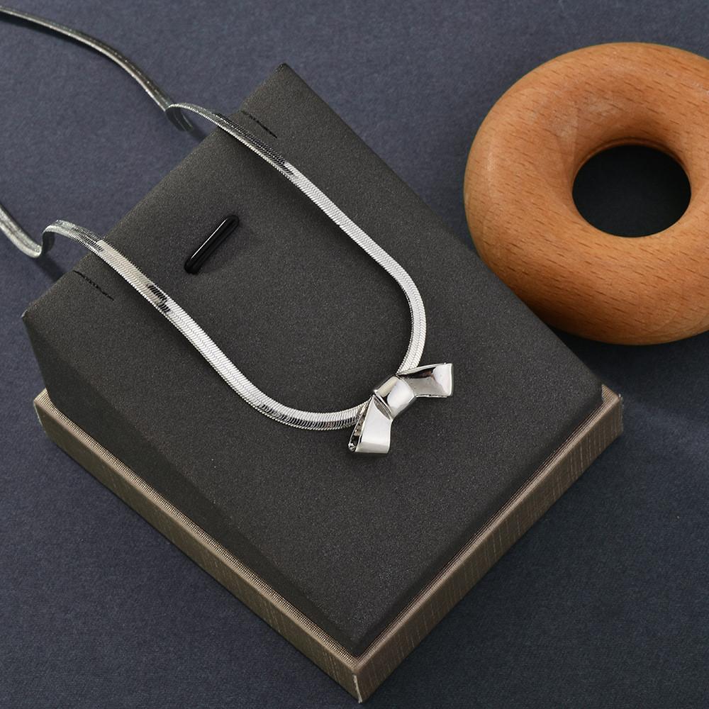 Elegant Titanium Steel Butterfly Knot Necklace With Premium Gold Finish For Women