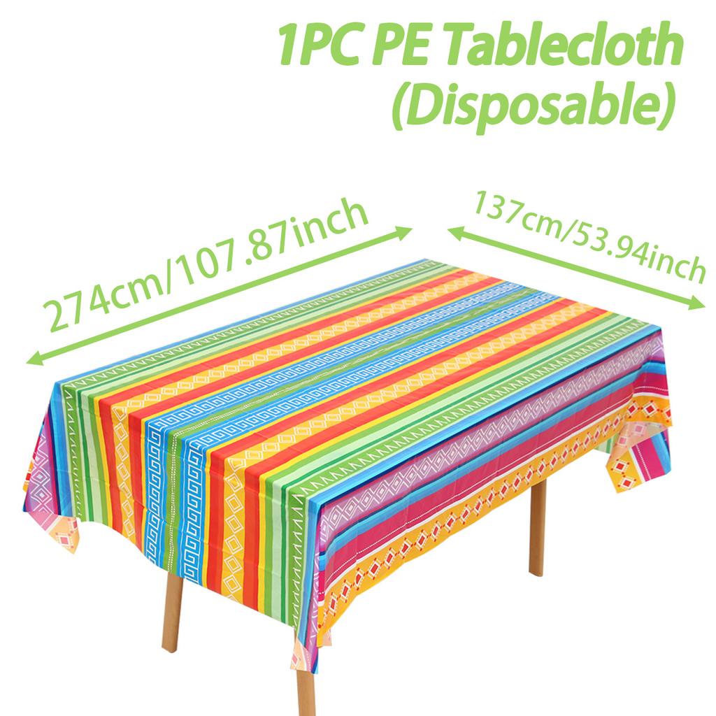 Mexican Theme Fiesta Party Waterproof Plastic Tablecloth Birthday Party Decor Kids Tablecloth Dining TableCover Kitchen Supplies