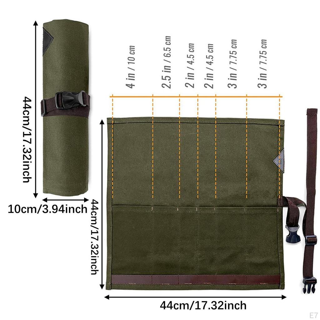 Tent Stakes Bag Ground Nail Storage Portable Canvas Tools Pole Pegs Roll Tool Pouch