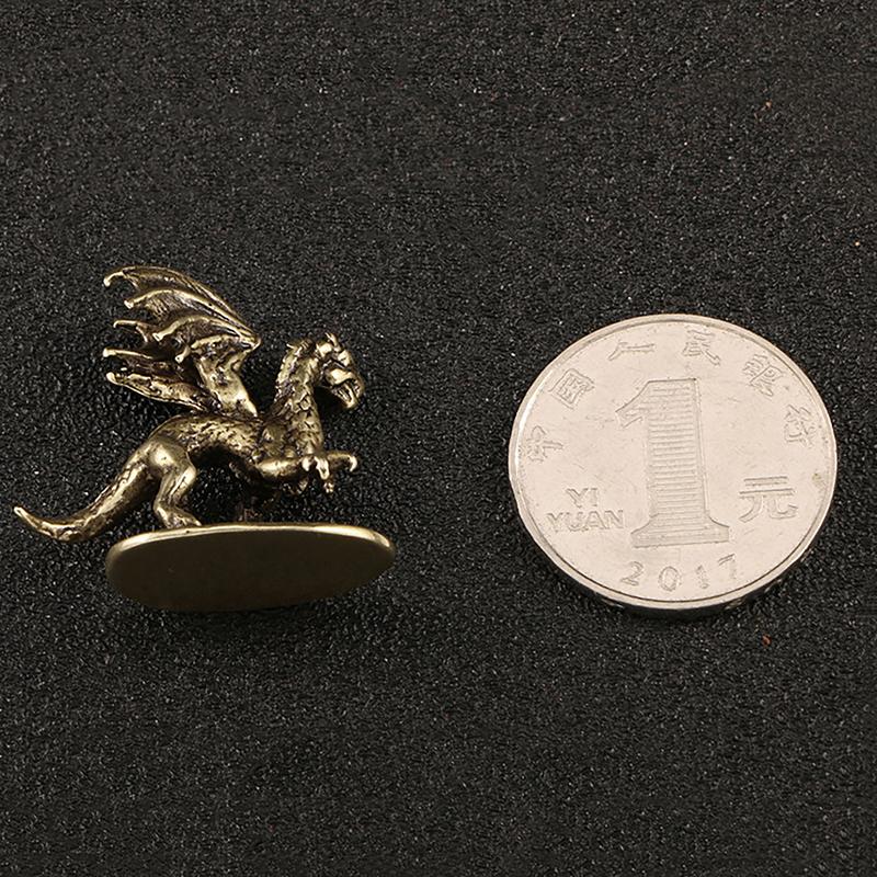 Statuetă Mică Dragon Pterosaur Warcraft din Cupru Masiv Ornament de Birou Figurine Bestii Mitice Decor Retro pentru Casă Feng Shui