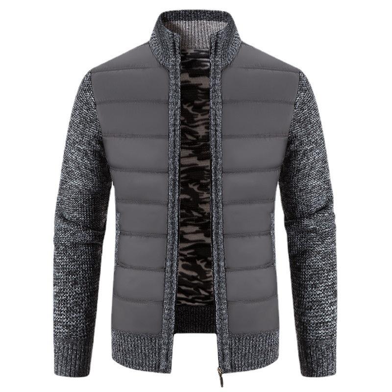Autumn and Winter Men's Sweaters Knitwear Jacket Fashion Stitching Stand-up Collar Padded Jacket Men's Padded Jacket