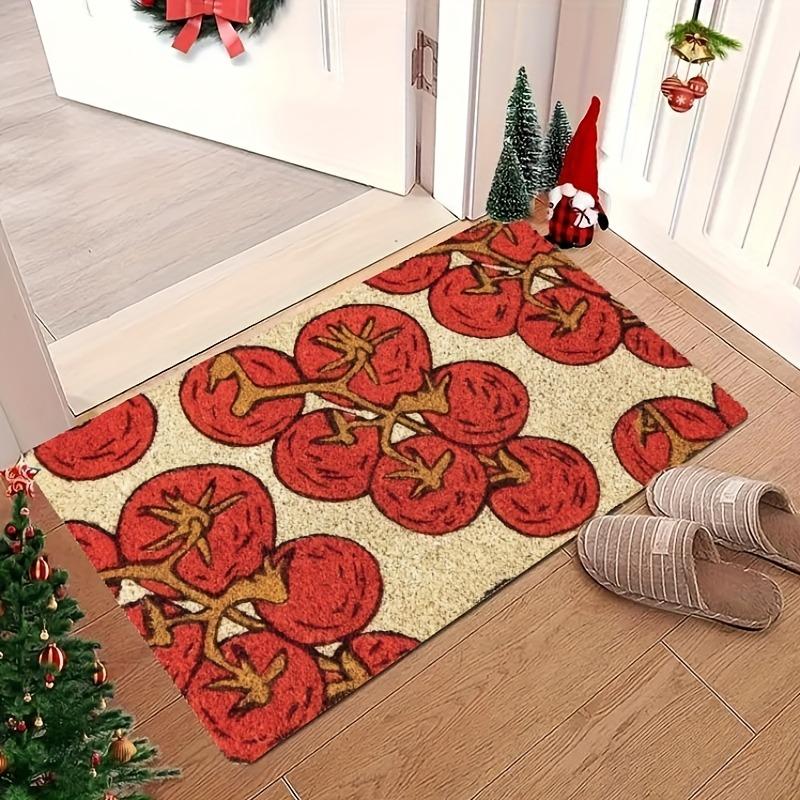 1PC Tomato Harvest Pattern Kitchen Rug Non-Slip Door Mat Pop design Bathroom Rug Bath Mat Carpet for Home Sink Laundry ecoreeree
