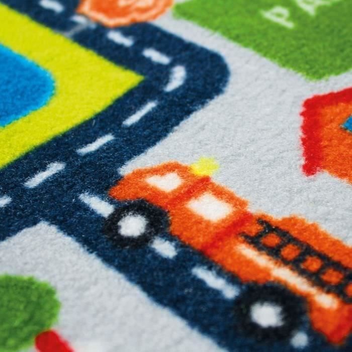 CIRCUIT- Tapis de jeux Chambre enfant - Tapis circuit de voiture 75 x 133 cm - Polyamide - Multicolore