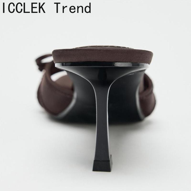 Sexy Summer High Heel Women Slippers Fashion Butterfly-knot Open Toe Slide Ladies Stripper Party Dress Sandalias