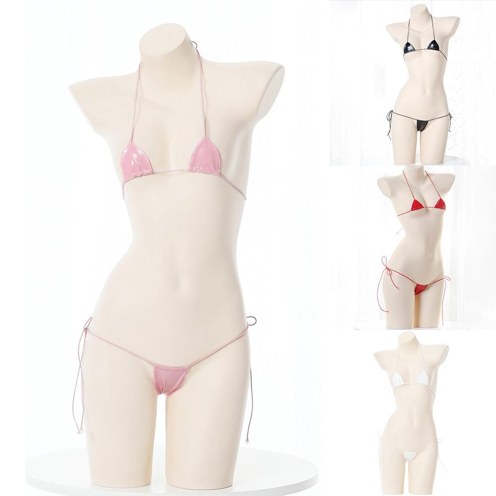 Halter Lace-up Lingerie Patent Leather Lingerie Sexy Lingerie