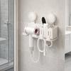 Wall Mounted Suction Cup Hair Dryer Holder Carbon Steel Blow Dryer Hanger  Hair Styling Area