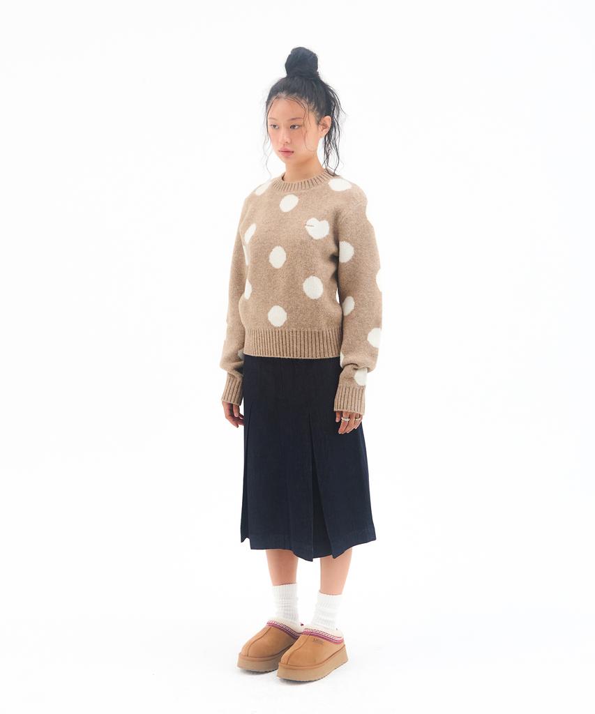 AMES-WORLDWIDE Dot Pullover Knit Beige