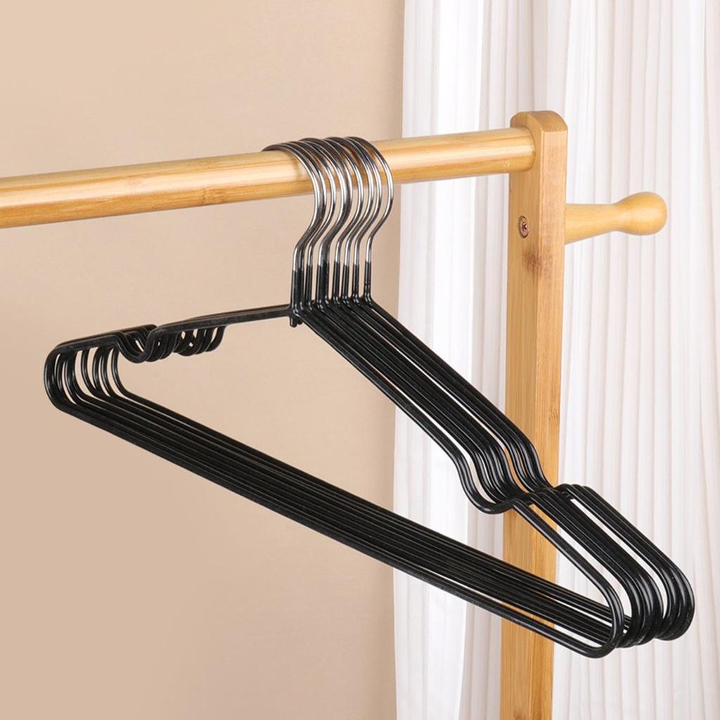 10pcs-Non-Slip Coated Metal Suit Coat Hangers Heavy Duty Clothes Hangers Metal Shirt Jacket Hanger with Round Notches for Dress
