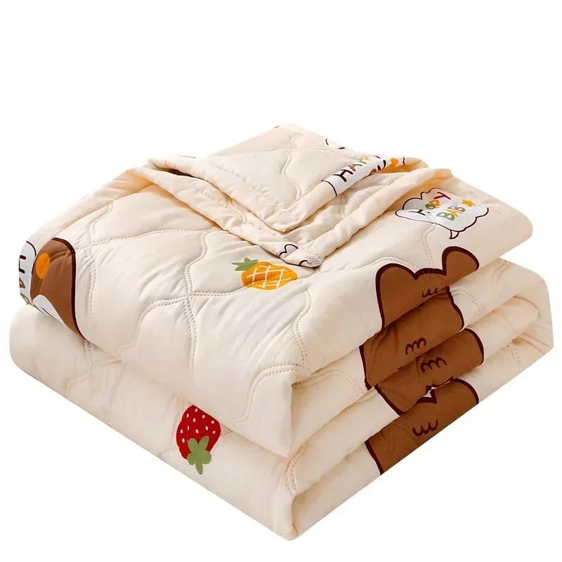 1PC 100X150cm Cute  Printed Spring Summer Comforter Adults Children Soft Breathable Quilting Quilt Single Bed Blanket Quilts