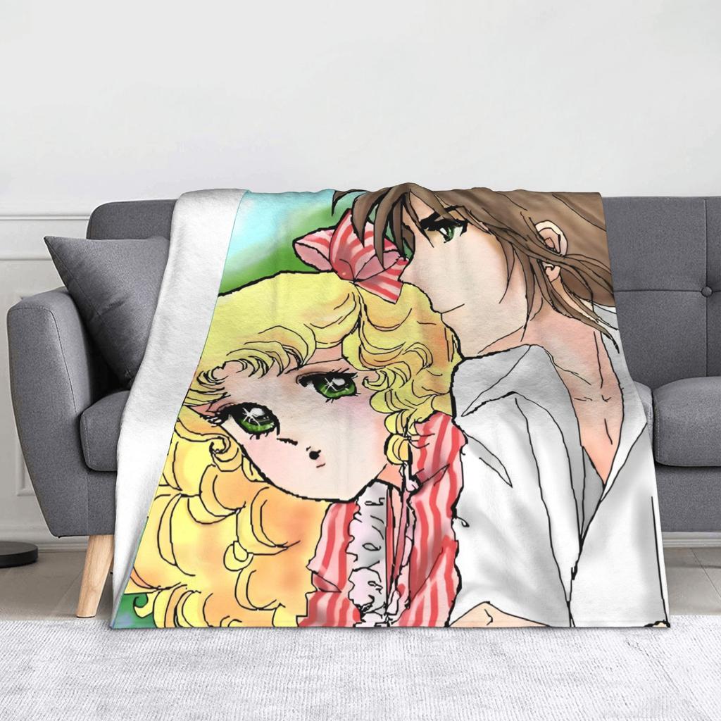 Anime Candy Candy Blankets Fleece All Season Kawaii Cute Girl Flowery Multi-function Thin Throw Blanket for Bed Office Quilt