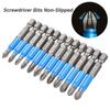 Magnetic Cross Head Drill Bits,Anti-Slip PH1 PZ1 PH2 PZ2 PH3 PZ3 50mm Length with Teeth,1/4" Hex Shank Single Head for Electric Screwdriver Drill