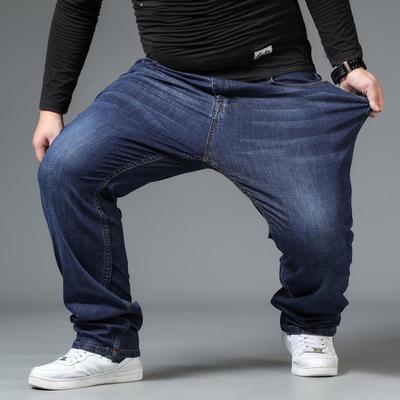Fashion Mens Large Size Black Baggy Jeans 10XL Oversize High Waist Loose Trousers Husband Plus Size Blue Male Casual Denim Pants