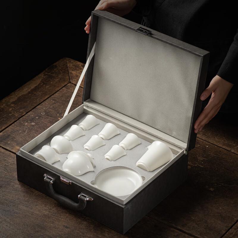 Ink Wash Ice Jade Porcelain Light Luxury Tea Set