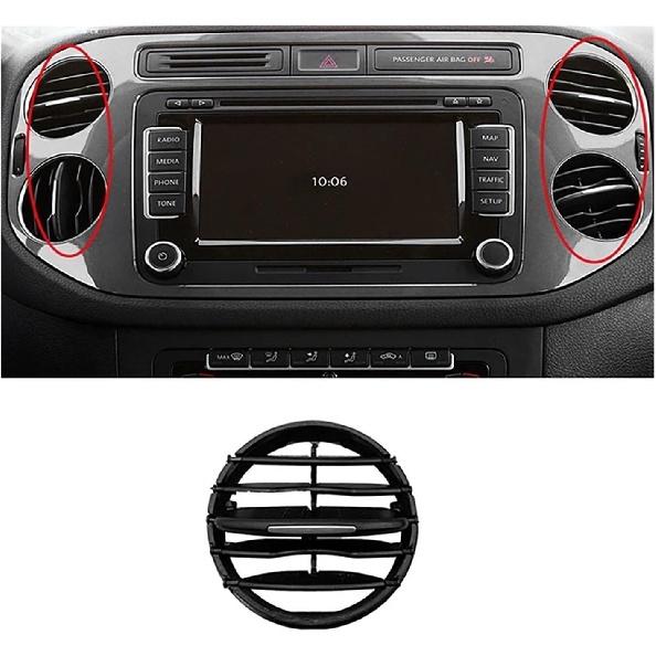 4 PCS Air Conditioner Instrument Panel Compatible for Tiguan 2010-2017 Instrument Desk Middle Outlet Tuyere Air Vent Folding Fittings, Black