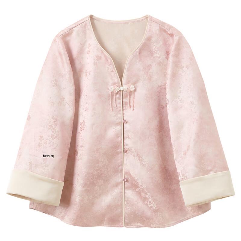 Sancai Women's Guofeng Jacquard Disc Button Outerwear