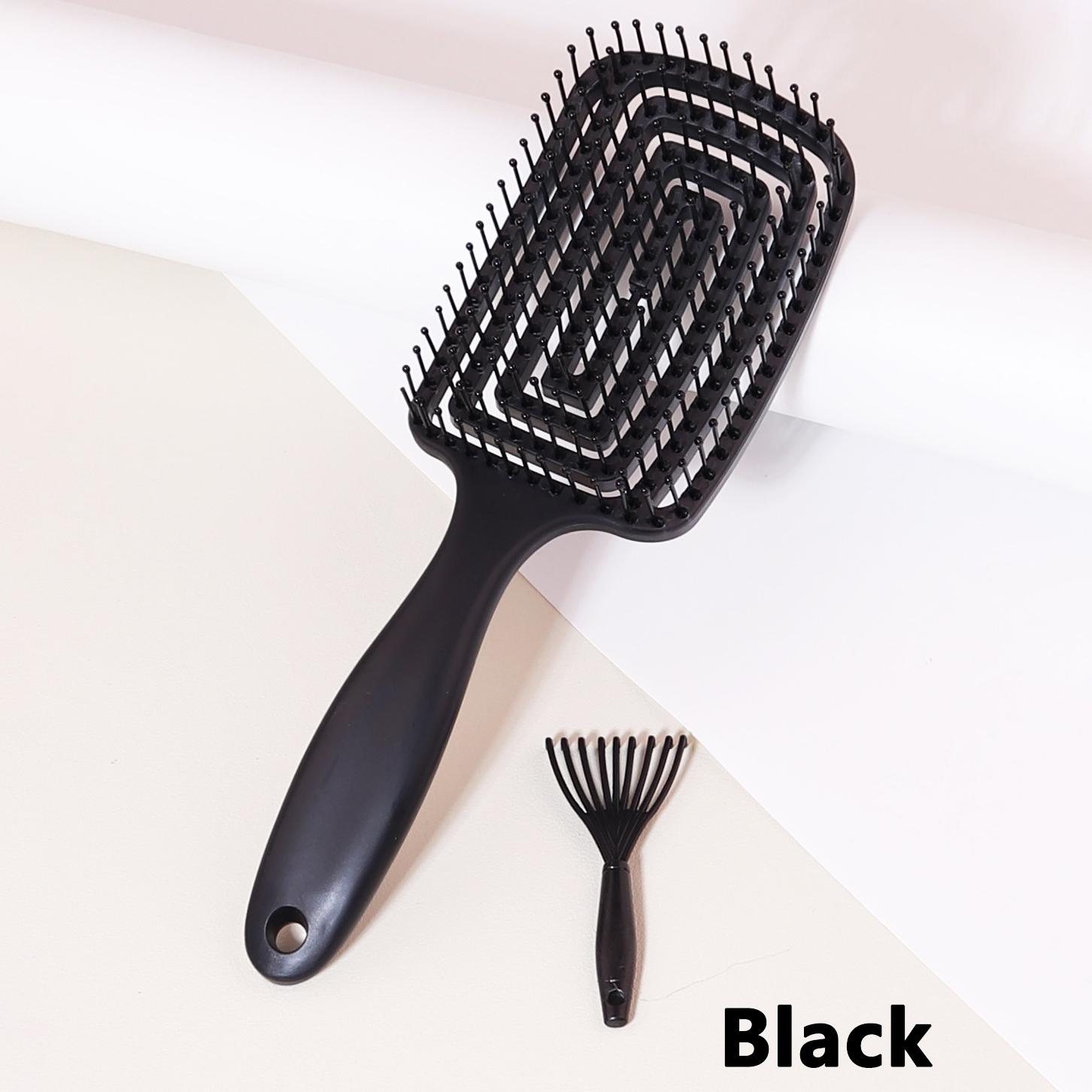 

Wet hair brush for quick drying, equipped with embedded hair brush cleaning tools,Special for real hair wigs