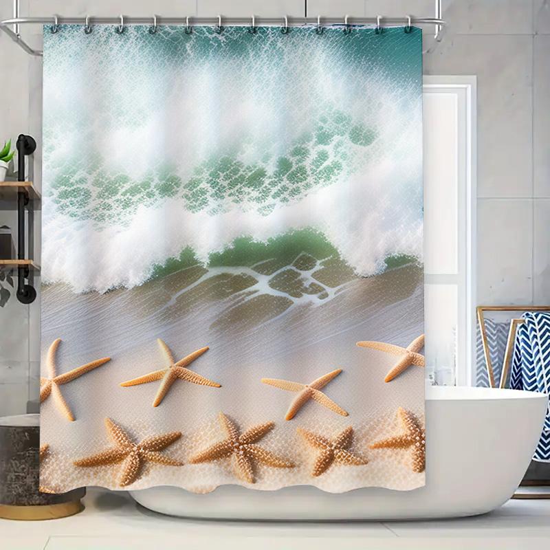 Colorful Circular Shower Curtain Set: Modern Bathroom Decor in Blue, Red Black 60x72 inches 90x180cm