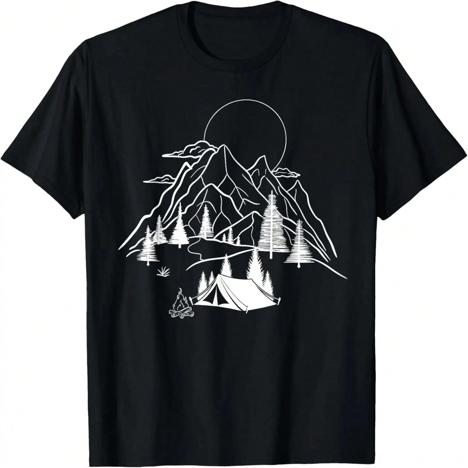Camping In Forests & Mountains Graphic For Campers, Hikers T-Shirt S