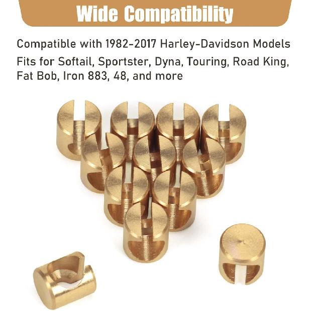 12 Pcs Throttle and Idle Cable Ferrules for Harley Davidson 1982-2017 Carburetor, Throttle Cable End Nut Replacement 56508-76