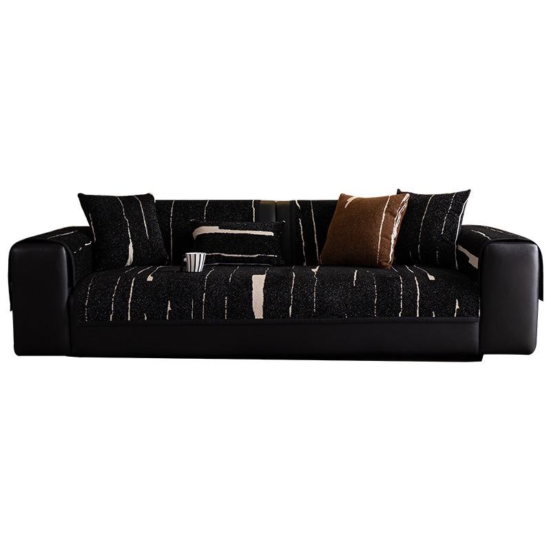 Four Seasons Universal Sofa Cushion  New Light Luxury Premium Seat Cushion Chenier Non-Slip Leather Sofa Cover Cover