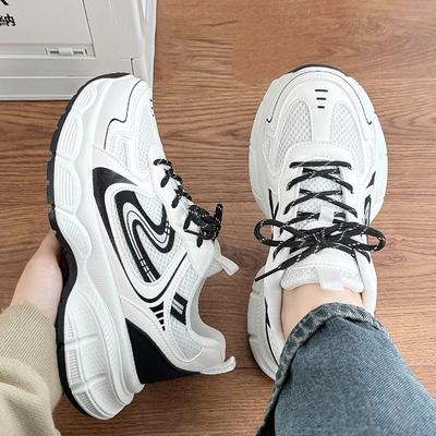White Dad Shoes Women's Summer New Thick-soled Heightening Mesh Shoes Breathable Mesh Sneakers