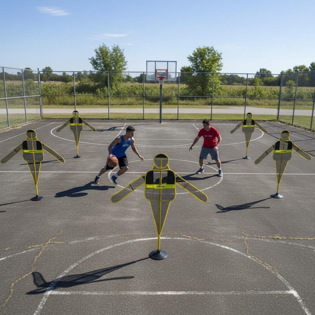 Basketball Defender Mannequin Anthropomorphic Form Design Protective Obstacle Man Arms-Raised Protective Mannequin Easy Setup