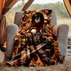 Eren Mikasa Flannel Blanket Soft Warm All-Season Throw, Design for Camping, Car Travel, Hiking Sofa, Bed, Office Perfect Gift for Parties