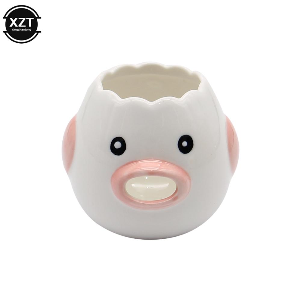 

Новый креативный мультяшный куриный яичный желток, разделитель белков, керамика, керамический мультяшный цыпленок, разделитель яиц, обеденный кулинарный кухонный гаджет розовый