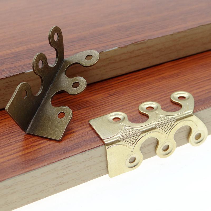 1PC Chinese Style Brass Corner Brackets for Jewelry Wooden Box Antique Furniture Corner Protector Decorative Corner Guard
