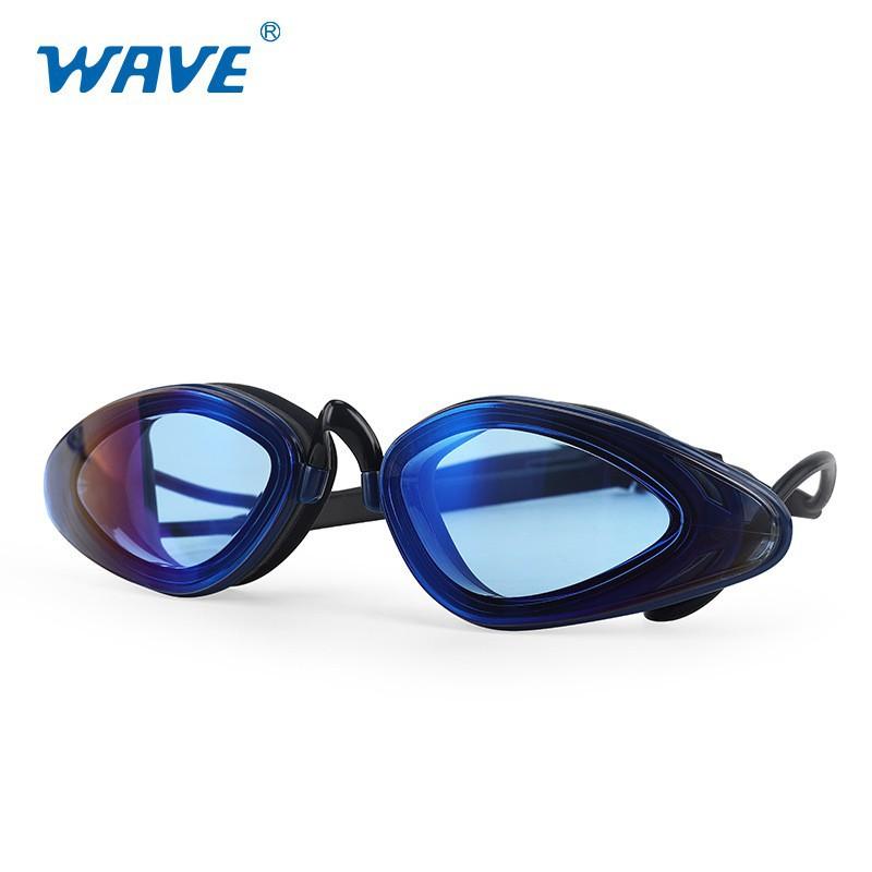 

Professional Folding Adult Swimming Goggles Waterproof Anti-fog Training Competition Large Frame Silicone Plated темно-синього кольору
