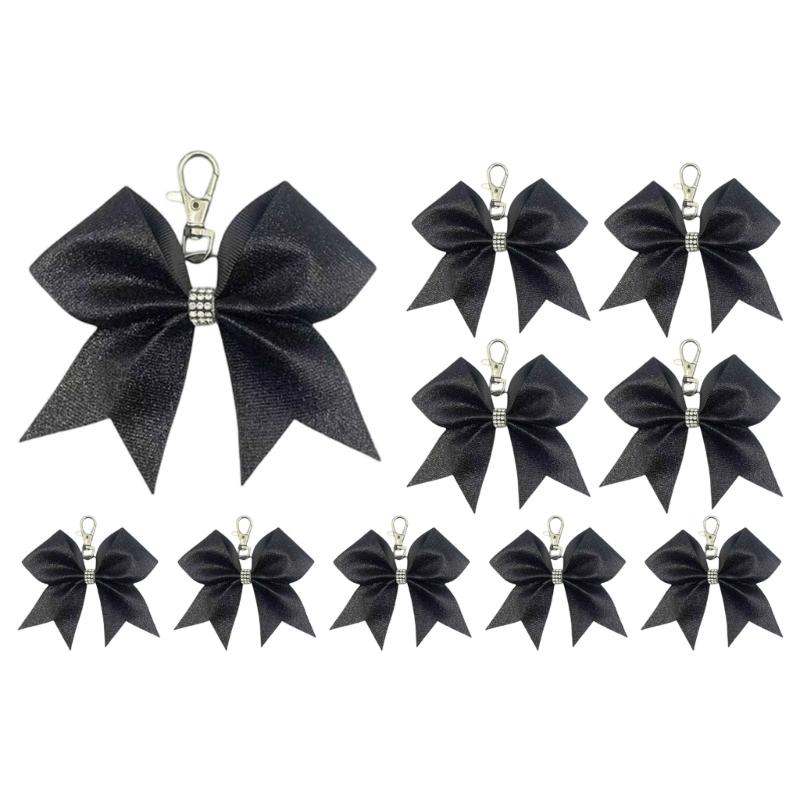 Shining Leather Bowknot Keychain Pendant Featuring Secure Hook For Organized Key Carrying And Stylish Enhancement