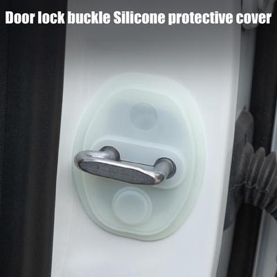Car Silicone Door Latch Protective Cover Car Door Lock Protective Cover Luminous Shock Absorption Silicone Buffer Pad Anti