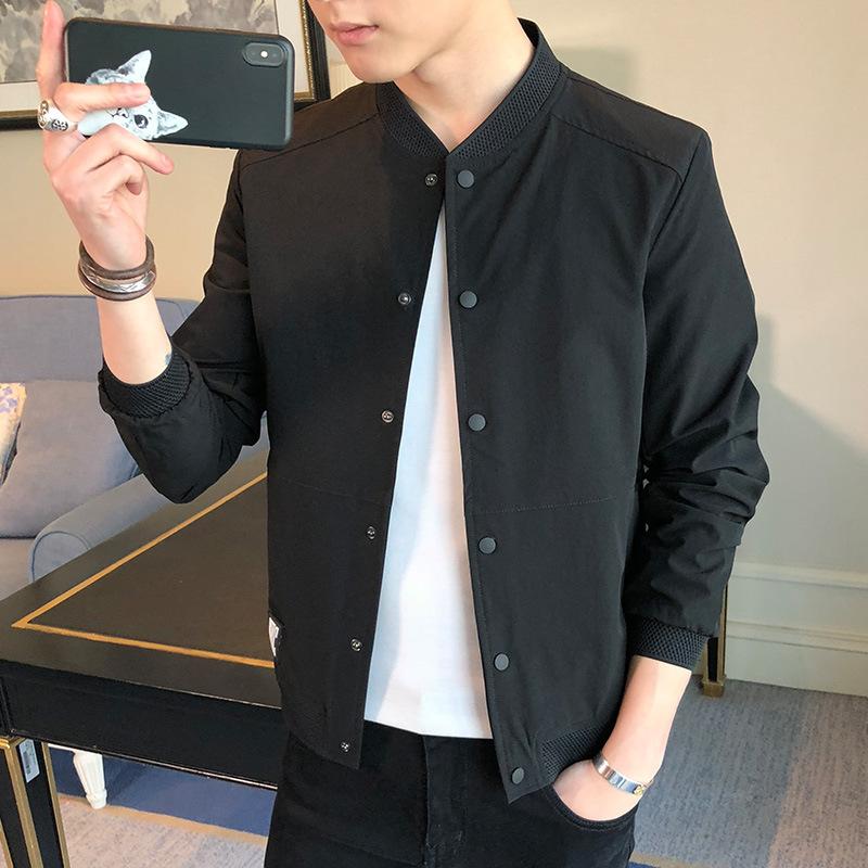 Spring and Autumn Jackets Men's Jackets New Casual Solid Color Korean Style Trendy Versatile Baseball Uniforms Men's Fashion Teenagers