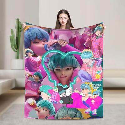 Anime Baby Saja Boys Kpop Demon Hunters Blanket  Airplane Travel Flannel Bedding Throws For Home Decor Warm Quality Bedspread