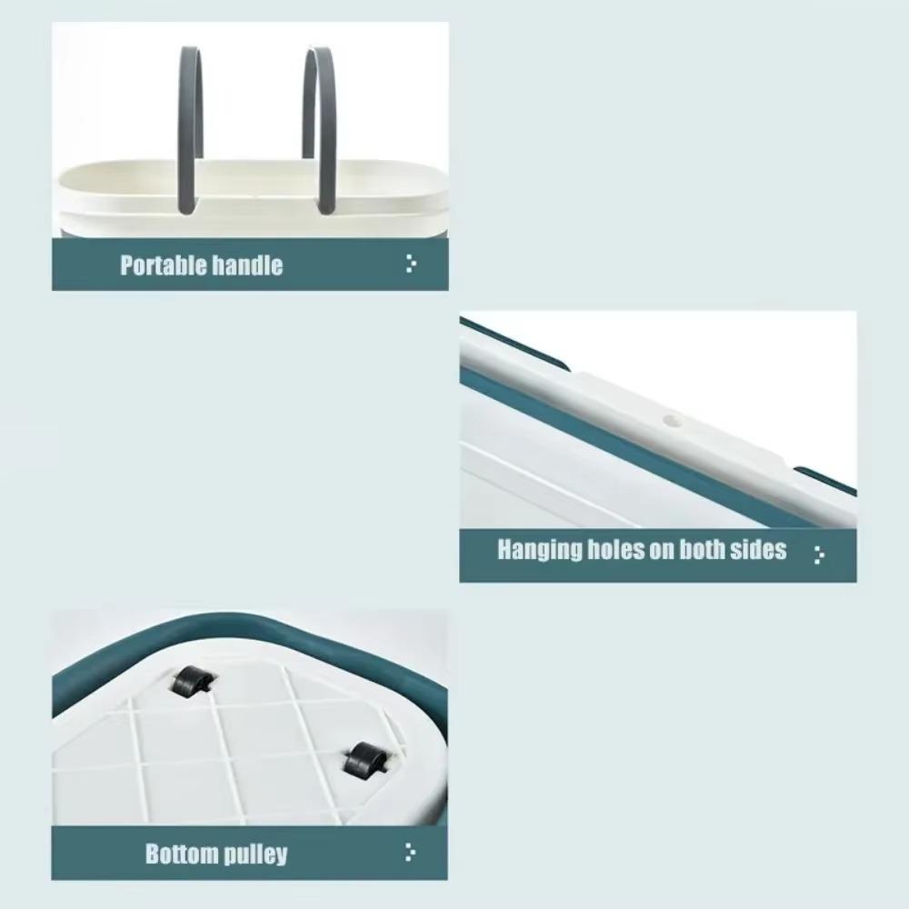 Easy Hold Mop Bucket Foldable Laundry Basket with Wheel Folding Best Water Basin Home Item for Washing Fishing Camping Basin