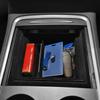 1pc Center Console Armrest Storage Box For Tesla Model 3 Y Accessories - Organizer Box Tray Flocking Lined/Silicone Mat
