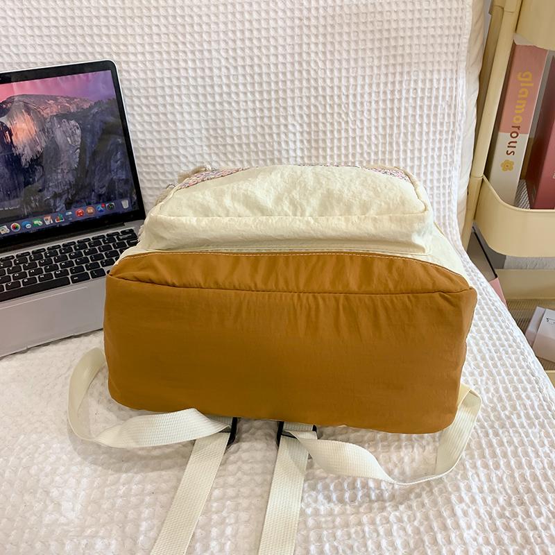 Рюкзак женский маленький цветочный лоскутный студенческий рюкзак большой емкости зелёный — фото 9