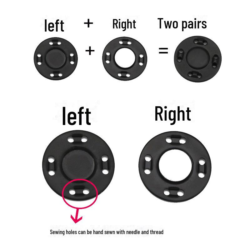 Colored Metal Buttons with Strong Magnetic Snaps - Ultra-Thin, Invisible Fastening, Ideal for Coats and Concealed Use