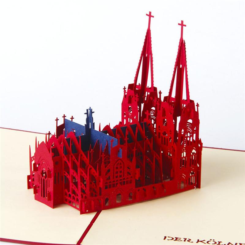 3D Pop Up Invitations Card 3D Paper World Attractions Birthday Greeting Cards 3D Tourist Postcard Save The Date Boy Present Card