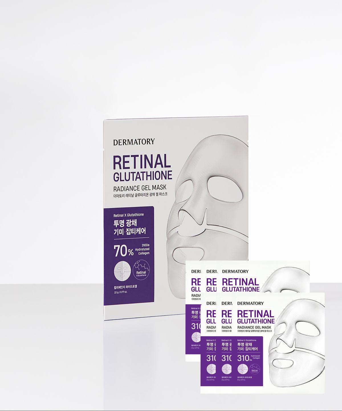 [6-pack] Retinal Glutathione Brightness Gel Mask