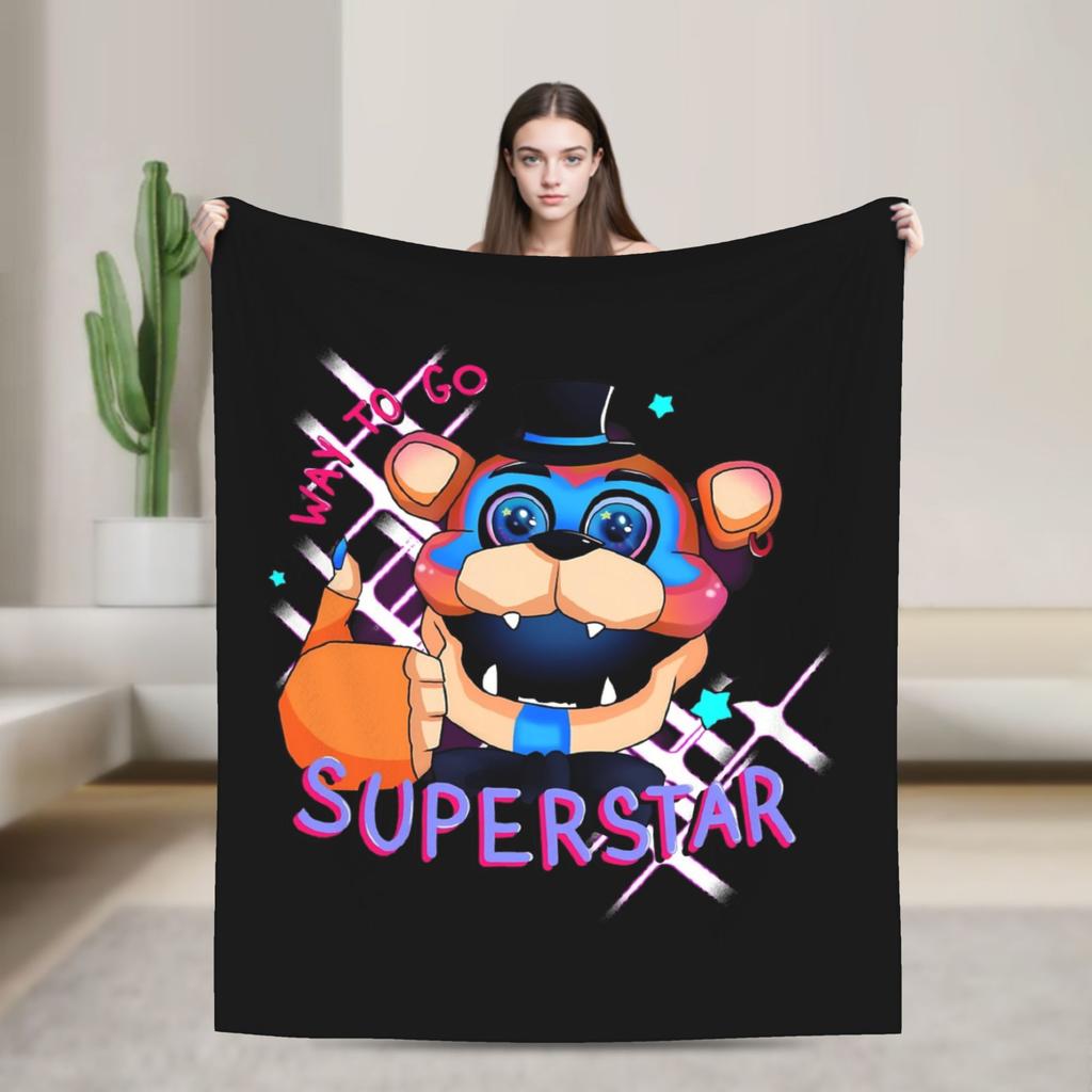 FNAF At Freddys Blankets Fleece Textile Decor Multi-function Lightweight Thin Throw Blanket for Bedding Travel Plush Thin Quilt